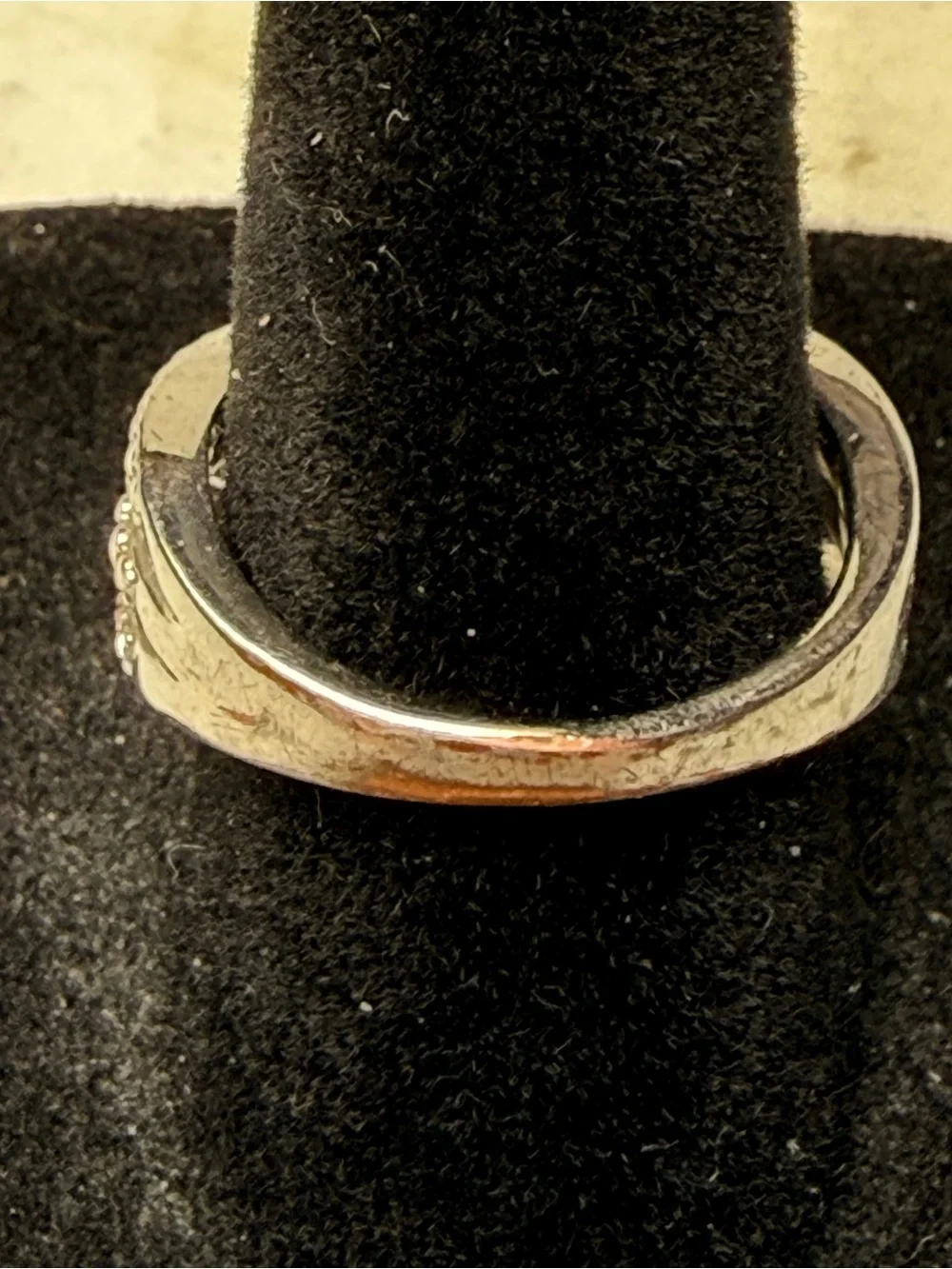 Vintage NVC Fall Rhinestone Cocktail Ring Size 8 Silver Tone Multi Band